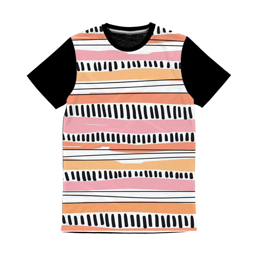 Stripes Pattern Classic Sublimation Panel T-Shirt