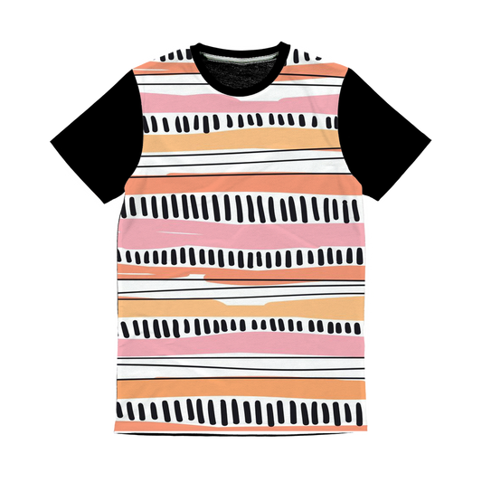 Stripes Pattern Classic Sublimation Panel T-Shirt