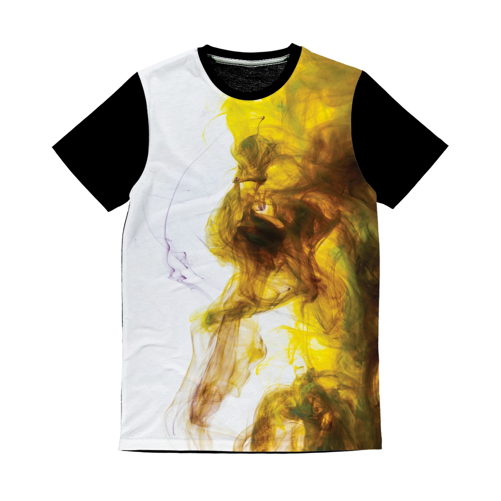 Yellow Smoke Pattern Classic Sublimation Panel T-Shirt