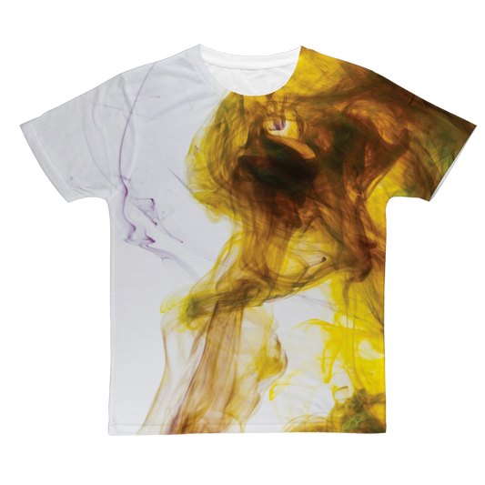 Yellow Smoke Pattern Classic Sublimation Adult T-Shirt