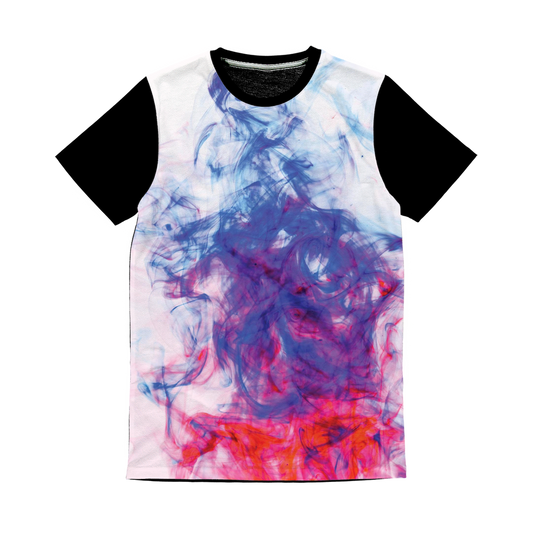 Purple Smoke Pattern Classic Sublimation Panel T-Shirt